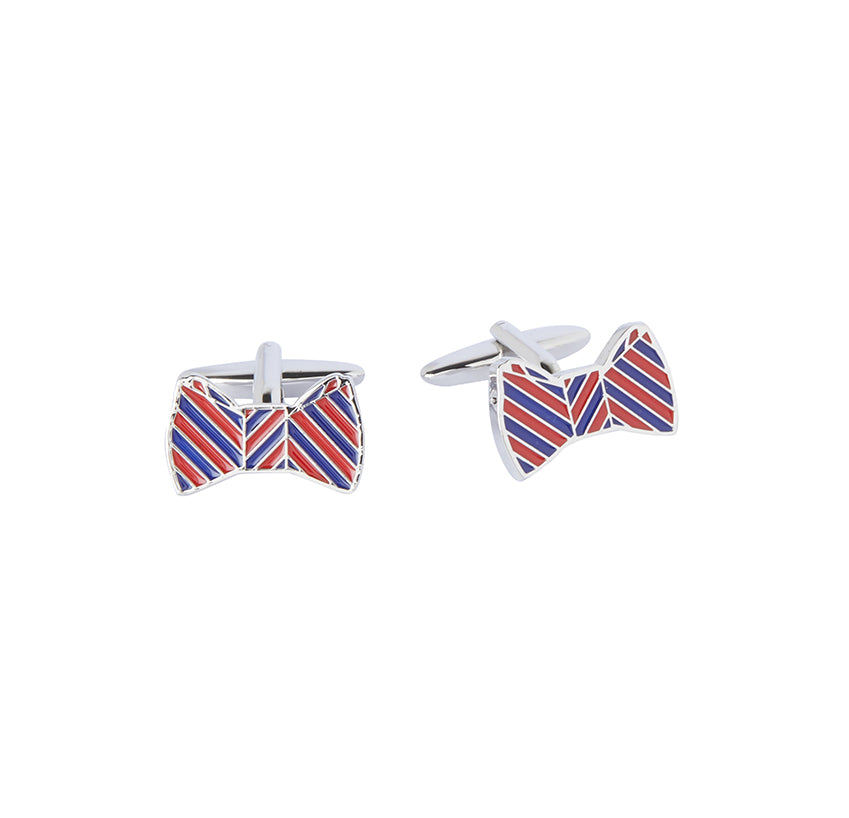 Blue Red Bow Cufflink
