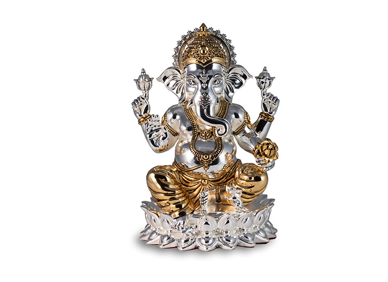 Lotus Ganesha- Gold & Silver
