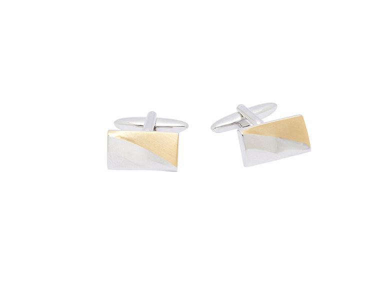 Silver Gold Flat Cufflink