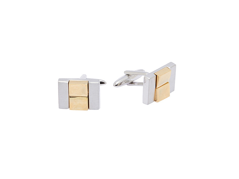 Silver Gold Button Cufflink