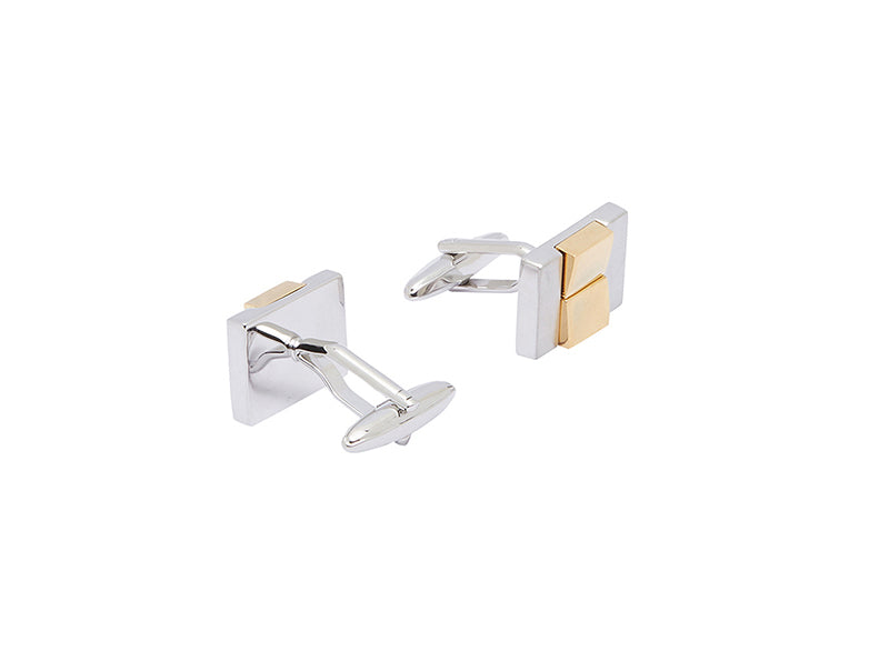 Silver Gold Button Cufflink