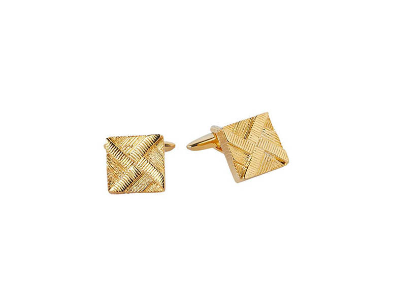 Gold Square Line Cufflink
