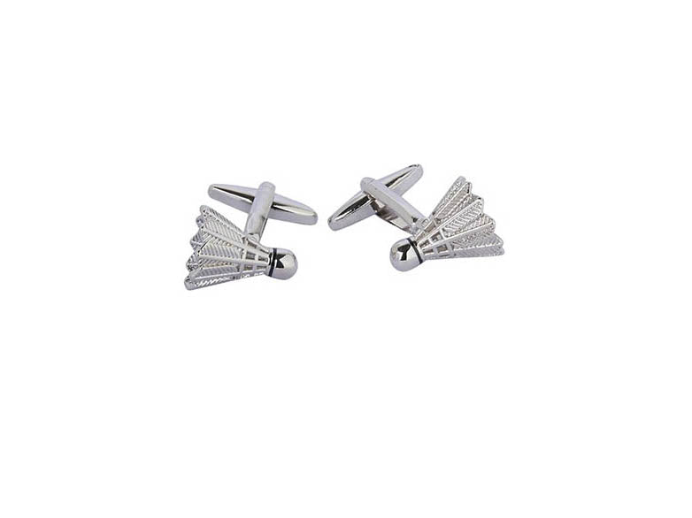 Silver Shuttlecock Cufflink