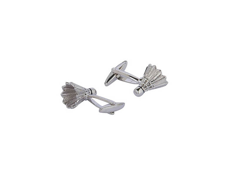 Silver Shuttlecock Cufflink