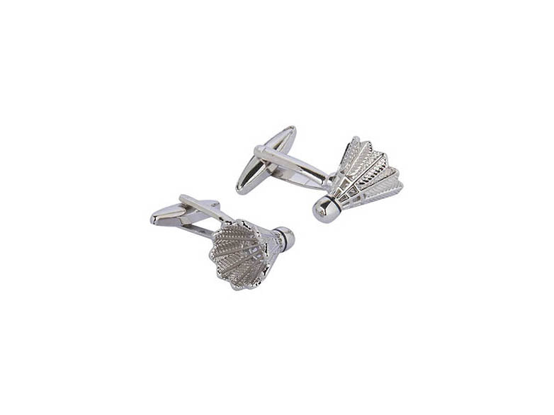 Silver Shuttlecock Cufflink