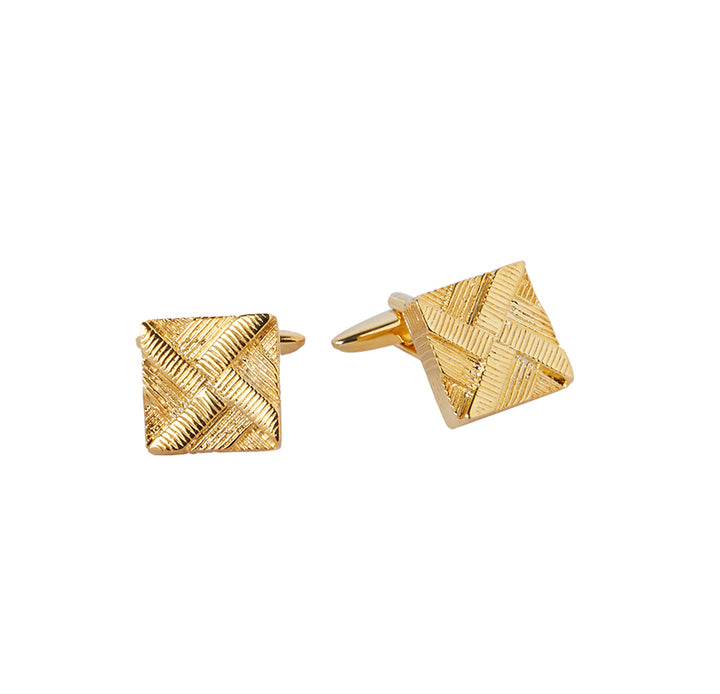 Gold Square Line Cufflink