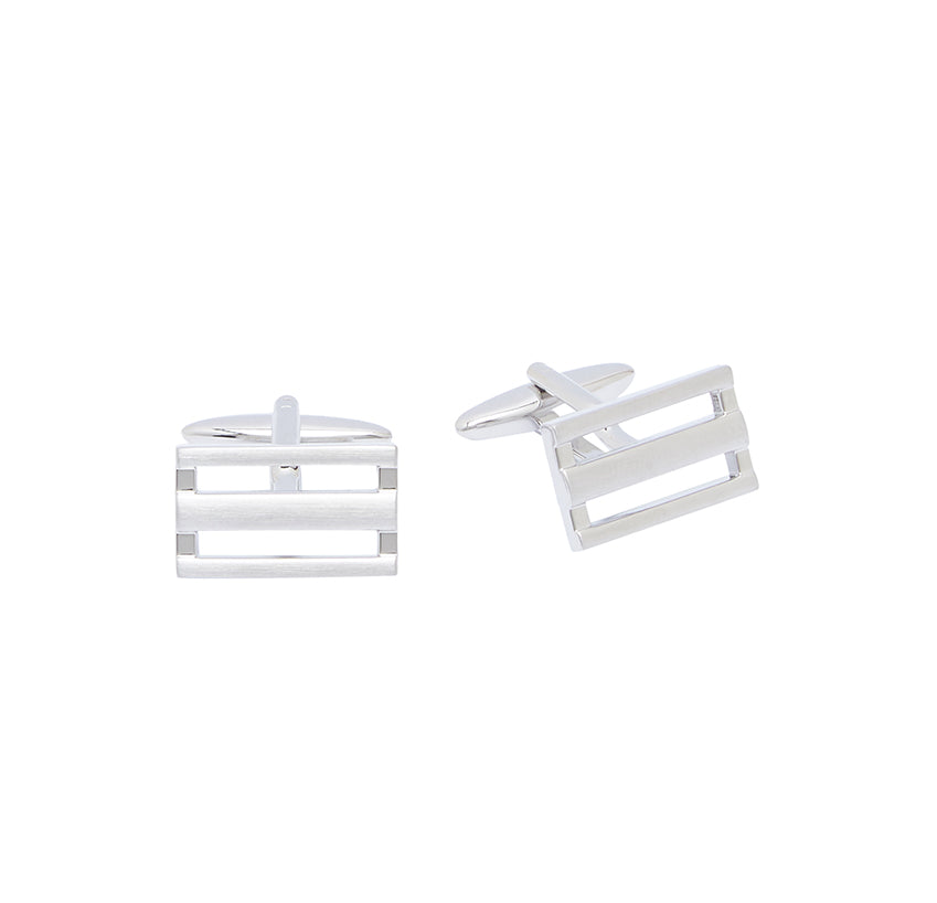 Silver Bars Cufflink