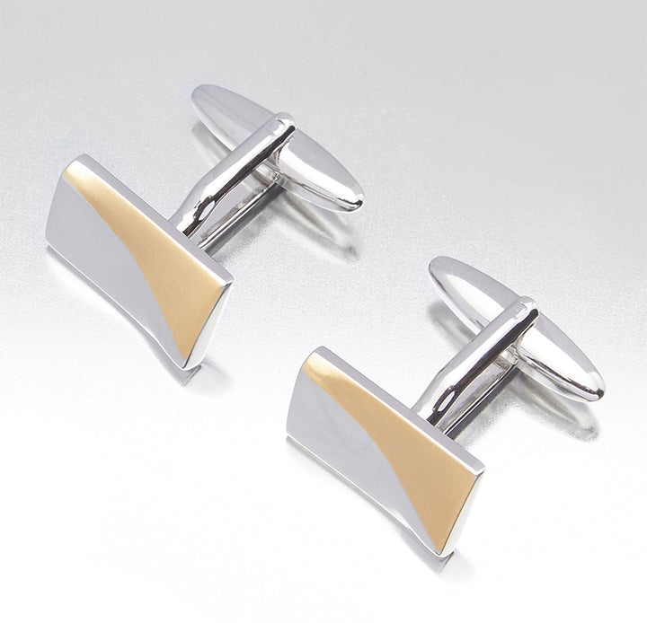 Silver Gold Flat Cufflink