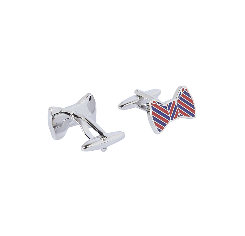 Blue Red Bow Cufflink