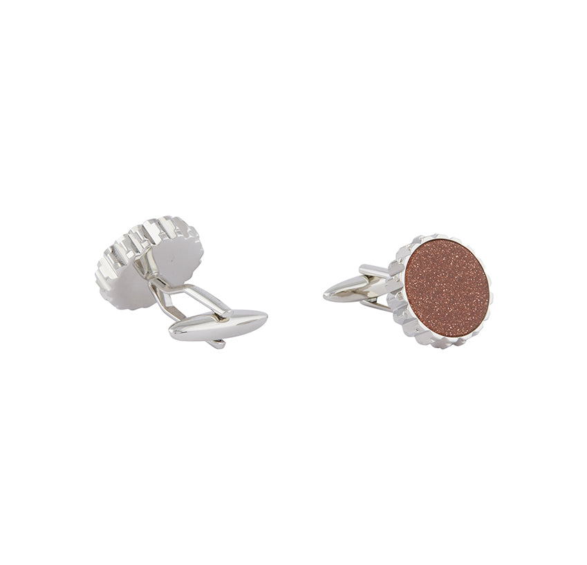 Brown Gold Stone Cufflink