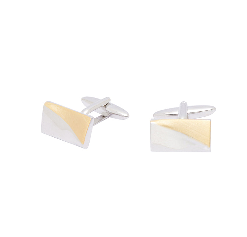 Silver Gold Flat Cufflink