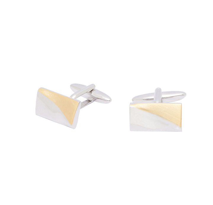 Silver Gold Flat Cufflink