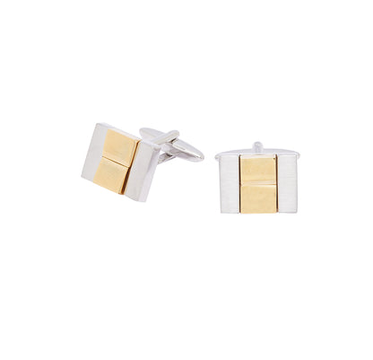 Silver Gold Button Cufflink