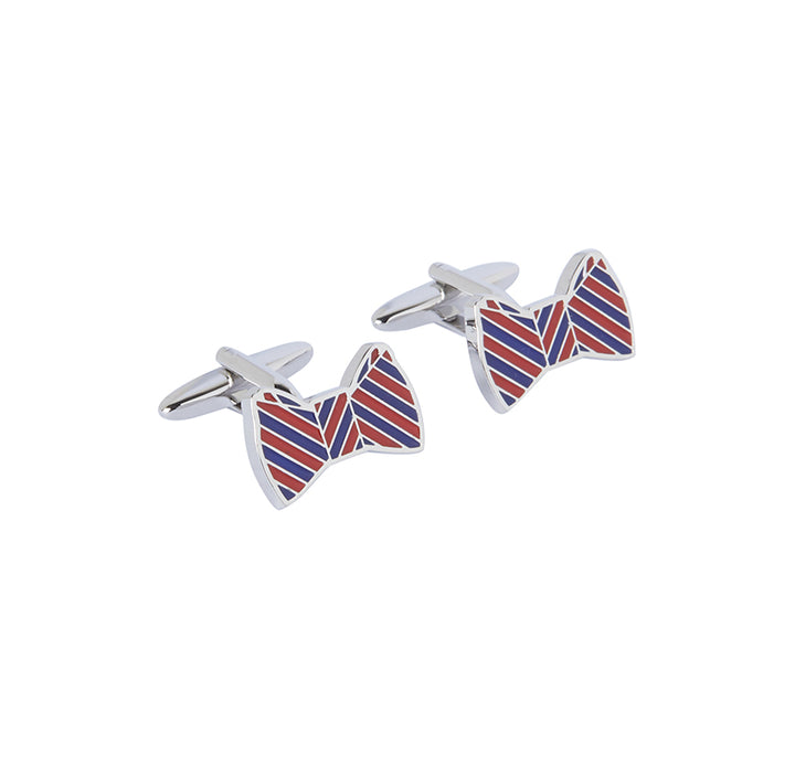Blue Red Bow Cufflink