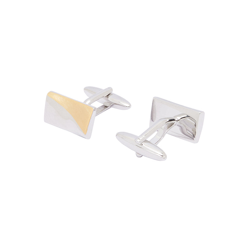 Silver Gold Flat Cufflink