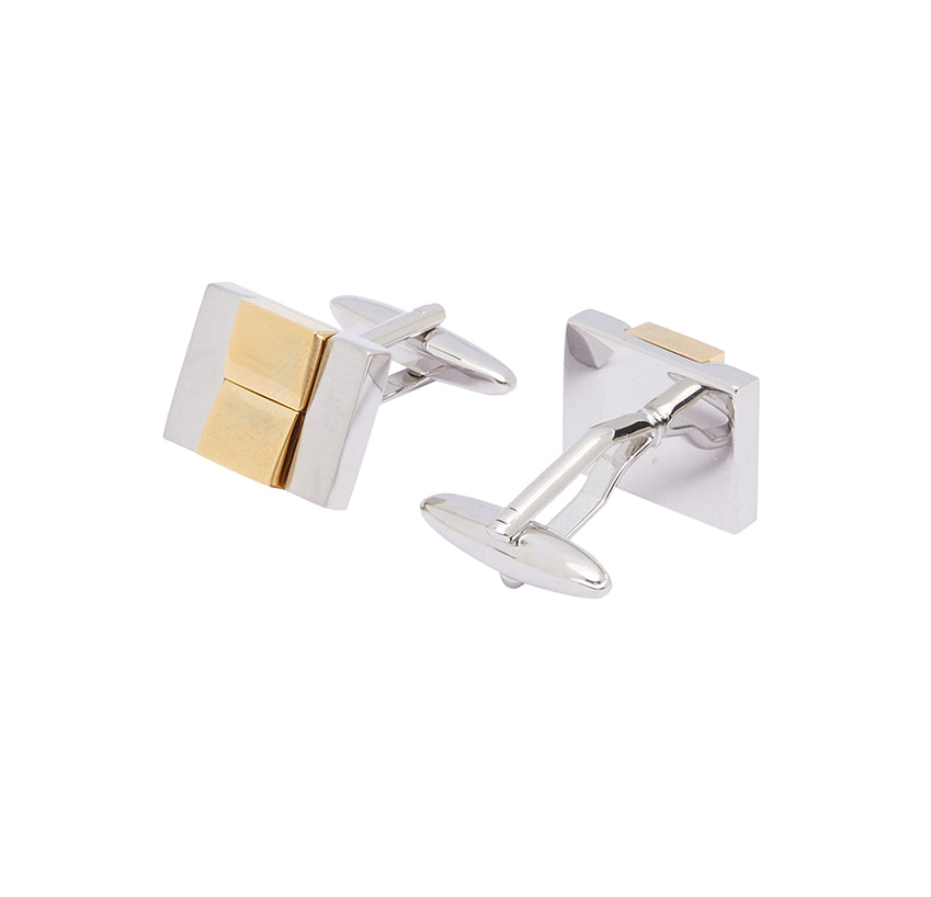 Silver Gold Button Cufflink