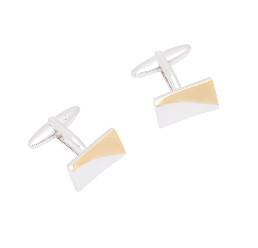 Silver Gold Flat Cufflink