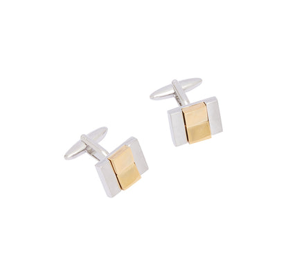 Silver Gold Button Cufflink