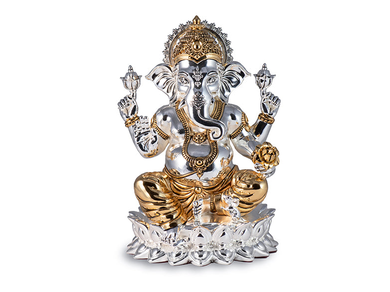 Lotus Ganesha- Gold & Silver