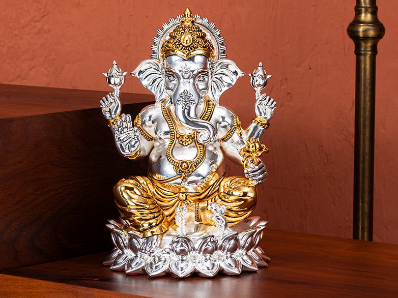 Lotus Ganesha- Gold & Silver